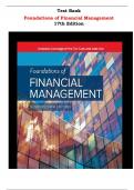 Test Bank for Foundations of Financial Management 17th Edition by Stanley B. Block, Geoffrey A. Hirt, Bartley R. Danielsen |All Chapters,  Year-2024|