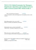 WGU C211 Global Economics for Managers Final Exam | Questions and Verified Answers| 100% Correct (Latest 2023/ 2024) Grade A