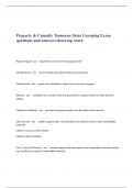 Property & Casualty Tennessee State Licensing Exam questions and answers latest top score.