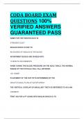 CODA BOARD EXAM QUESTIONS 100%  VERIFIED ANSWERS  GUARANTEED PASS