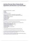 Activity Director Basic Study Guide Questions and Answers