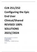 CLN 251/252  Configuring the Epic  End User  Clinical/Shared REVISED 100%