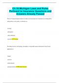 Ch.18 Michigan Laws and Rules Pertinent to Insurance Questions and  Answers Already Passed