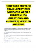 NRNP 6552 MIDTERM  EXAM LATEST 2024  /NRNP6552 WEEK 6  MIDTERM 100  QUESTIONS AND  ANSWERS| VERIFIED  ANSWERS