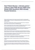 Hesi Patient Review - Intimate partner violence with PTSD (Evolve HESI Case Study) 2024 Questions With Already Passed Solutions.