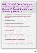 WGU D276 OA EXAMS TEST BANK /WGU D276 WEB DEVELOPMENT FOUNDATIONS EXAMS WITH ACTUAL  QUESTIONS AND ANSWERS |2024 GRADED A+