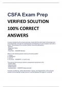 CSFA Exam Prep VERIFIED SOLUTION  100% CORRECT  ANSWERS