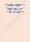 Health Assessment in nursing 6th edition by Weber all chapters A+ grade TESTBANK nurses role in health assessment collecting and analyzing data 