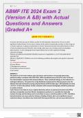 ABMF ITE 2024 EXAM 2 (VERSION A AND B) WITH ACTUAL  QUESTIONS AND RATIONALES ANSWERS |GRADED A+