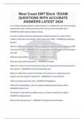 West Coast EMT Block 1 EXAM QUESTIONS WITH ACCURATE ANSWERS LATEST 2024