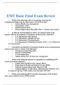 EMT-Basic Final Exam Review With 100% Correct And Verified Answers