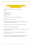 CSTR Exam Questions & Answers Passed with Grade A