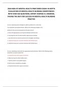 2024 NGN ATI MENTAL HEALTH PROCTORED EXAM: IN-DEPTH EVALUATION OF MENTAL HEALTH NURSING COMPETENCIES WITH OVER 350 QUESTIONS, EXPERT-VERIFIED A+ ANSWERS, PAVING THE WAY FOR SUCCESS IN MENTAL HEALTH NURSING PRACTICE