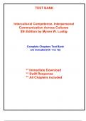 Test Bank for Intercultural Competence, Interpersonal Communication Across Cultures, 8th Edition Lustig (All Chapters included)