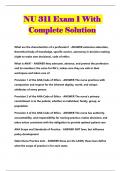 NU 311 Exam 1 With Complete Solution