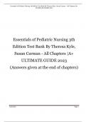 Test Bank for Pediatric Nursing A Case-Based Approach  /Maternity and Pediatric Nursing /Essentials of Pediatric Nursing   1st, 3rd 4th  and 19th Edition Tagher Knapp /Ricci Kyle Carman  