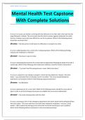 Mental Health Test Capstone With Complete Solutions