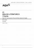 AQA AS ENGLISH LITERATURE B  7716/2A Paper 2A Literary genres: Prose and Poetry: Aspects of tragedy mark scheme 2023