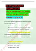 ATI PN LEADERSHIP  MANAGEMENT PROCTORED EXAMLATEST UPDATES 2023 ALREADY GRADED AGRADE. 1.A nurse is assigned the following four clients for the current shift. Which of the following clients should the nurse assess first? A. A client who has a hip fracture