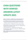 CHAA QUESTIONS  WITH VERIFIED  ANSWERS LATEST  UPDATE 2023