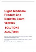 Cigna Medicare  Product and  Benefits Exam VERIFIED SOLUTIONS  2023//2024