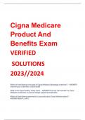 Cigna Medicare  Product And  Benefits Exam VERIFIED SOLUTIONS  2023//2024