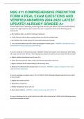 NSG 411 COMPREHENSIVE PREDICTOR FORM A REAL EXAM QUESTIONS AND VERIFIED ANSWERS 2024-2025 LATEST UPDATE// ALREADY GRADED A+ A home health nurse is evaluating a school age child who has cystic fibrosis. The nurse should initiate a request for a high freque