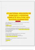 ATI MATERNAL NEWBORN OB EXAM 2023 4 VERSIONS COMPLETE SOLUTION. A+ ULTIMATE GUIDE