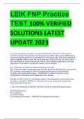 UPDATED LEIK FNP Practice TEST 100% VERIFIED SOLUTIONS LATEST UPDATE 2023-2024