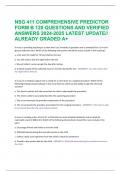 NSG 411 COMPREHENSIVE PREDICTOR FORM B 120 QUESTIONS AND VERIFIED ANSWERS 2024-2025 LATEST UPDATE// ALREADY GRADED A+ A nurse is providing teaching to a client who is at 24 weeks of gestation and is scheduled for a 3 hr oral glucose tolerance test. Which 