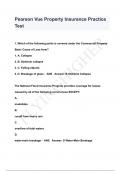 Pearson Vue Property Insurance Practice Test QUESTIONS & ANSWERS 2024 ( A+ GRADED 100% VERIFIED)