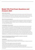 Model CRJ Final Exam Questions and  Answers 2024