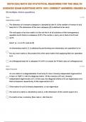 MATH-225:| MATH 225 STATISTICAL REASONING FOR THE HEALTH SCIENCES FINAL REVIEW UIUC QUESTIONS WITH 100% CORRECT ANSWERS| GRADED A+