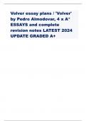 Volver essay plans / 'Volver'  by Pedro Almodovar, 4 x A*  ESSAYS and complete  revision notes LATEST 2024  UPDATE GRADED A+