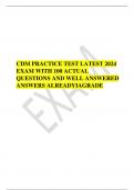 CDM PRACTICE TEST LATEST 2024  EXAM WITH 100 ACTUAL  QUESTIONS AND WELL ANSWERED  ANSWERS ALREADYIAGRADE