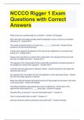 NCCCO Rigger 1 Exam Questions with Correct Answers