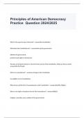 Principles of American Democracy Practice 	Question 2024/2025