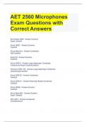 AET 2560 Microphones Exam Questions with Correct Answers