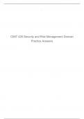 CMIT 425 Security and Risk Management Domain , CMIT Exam (200 multiple choice) Latest Update 2024 , CMIT 291 Final Exam 