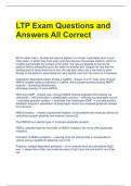 BUNDLE FOR LTP Exam Questions and Answers All Correct