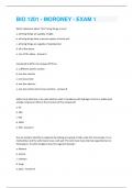 BIO 1201 - MORONEY - EXAM 1 QUESTIONS WITH 100 % CORRECT ANSWERS | VERIFIED