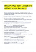 BRMP 2023 Test Questions with Correct Answers