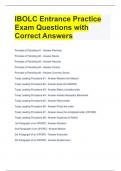 IBOLC Entrance Practice Exam Questions with Correct Answers