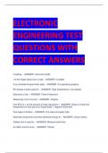 ELECTRONIC ENGINEERING TEST  QUESTIONS WITH  CORRECT ANSWERS