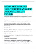 MN568 Midterm Exam 100% VERIFIED ANSWERS  2024/2025 ALREADY  PASSED