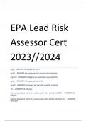 EPA Lead Risk  Assessor Cert 2023//2024