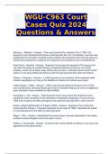 WGU-C963 Court Cases Exam 2024 Questions with 100% Correct Answers