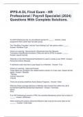 IPPS-A DL Final Exam - HR Professional / Payroll Specialist (2024) Questions With Complete Solutions.