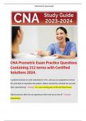 CNA Prometric Exam Practice Questions Containing 212 terms with Certified Solutions 2024. 