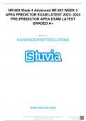 NR 603 Week 4 Advanced NR 603 WEEK 4 APEA PREDICTOR EXAM LATEST 2023- 2024 PRE-PREDICTOR APEA EXAM LATEST GRADED A+